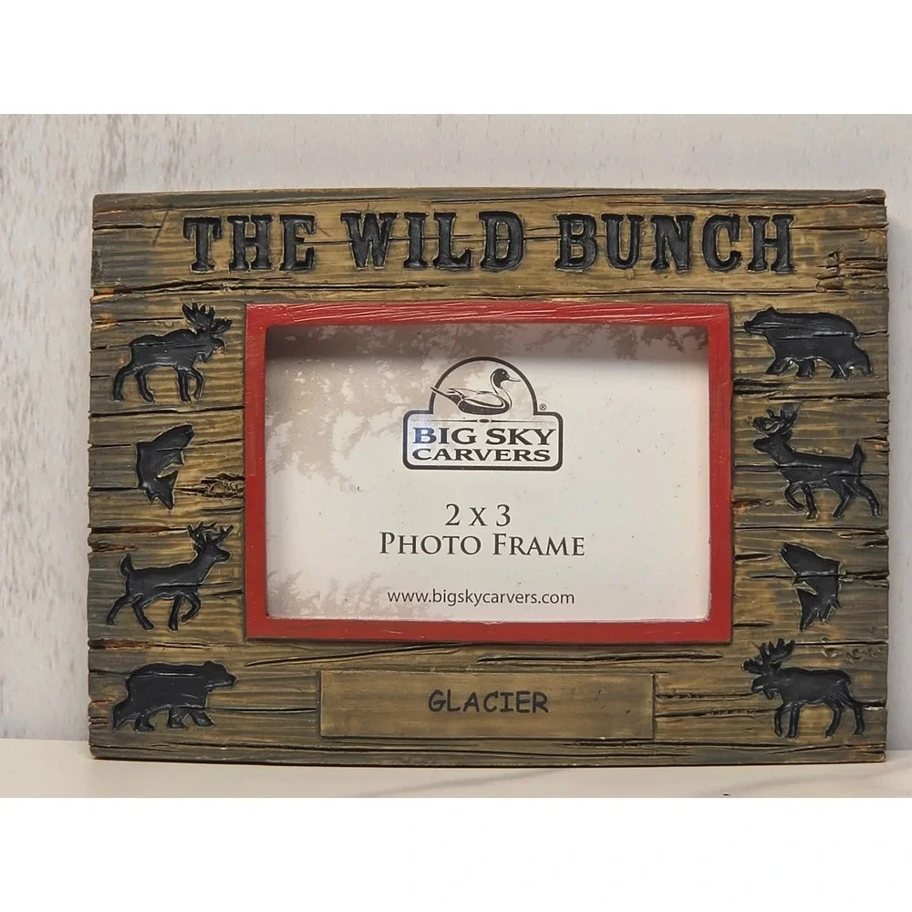 Big‎ Sky Carvers The Wild Bunch Glacier 2x3 Magnetic Photo Frame Rustic Wildlife